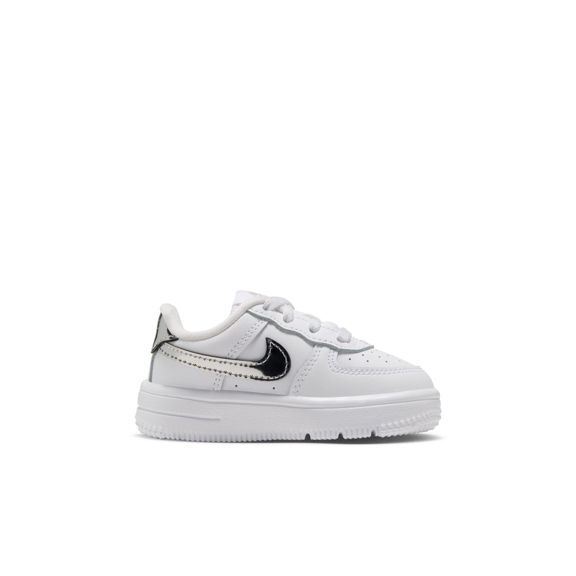 Nike Air Force 1 Low "White/Metallic Silver" Toddler Girls' Shoe - WHITE/SILVER